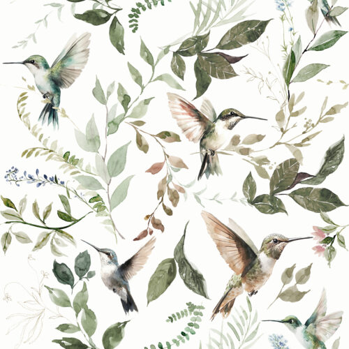 Hip Kid Design - Hummingbird Songbird Botanical Leaves