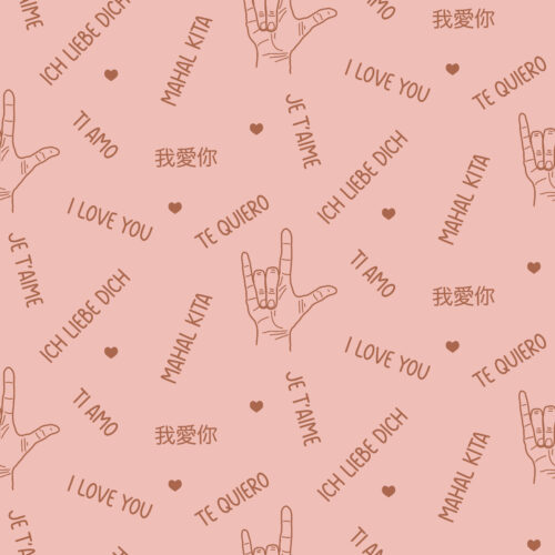 I love you in every language Pink
