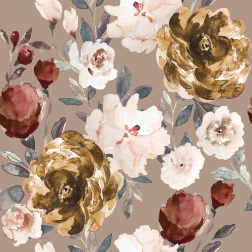 Indy Bloom Designs - Ibd Autumn Cocao Cream Peonies Taupe
