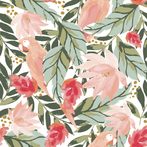 Indy Bloom Designs - Ibd Floral Tropic Parrot Green Peach