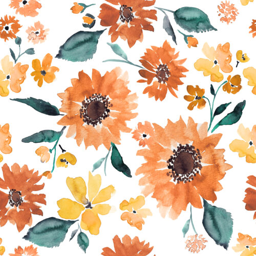 Indy Bloom Designs - Ibd Pumpkin Spice Sunflowers White 9x9