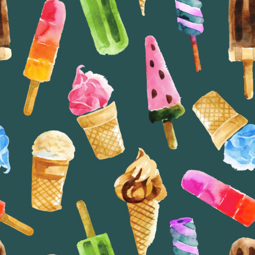 Hip Kid Design - Ice Cream and Popsicles on Teal