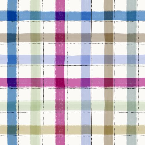 Lindsay Anne - Ink Lined Plaid Cream Girly