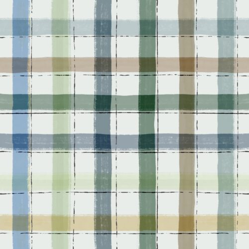 Lindsay Anne - Ink Lined Plaid Light Sage
