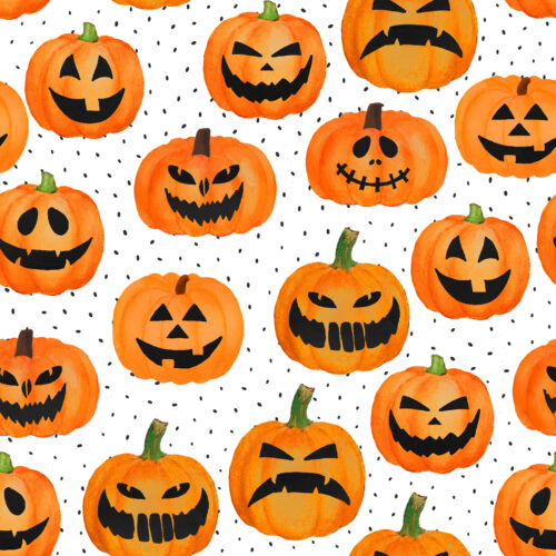 Hip Kid Design - Jack O' Lanterns Black and White Dots