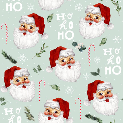 Hip Kid Design - Jolly Santa on Sage Gray