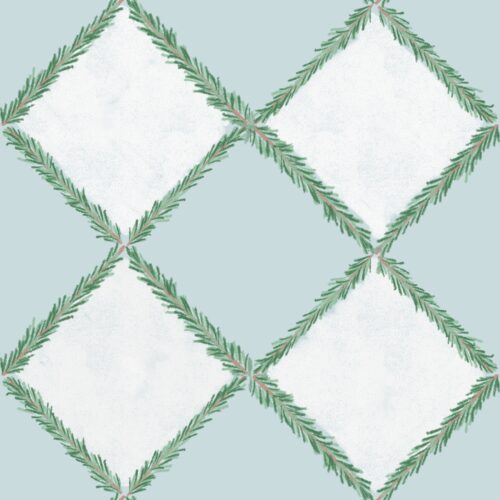 Lindsay Anne - Jolly Sprig Check   Snowflake Blue