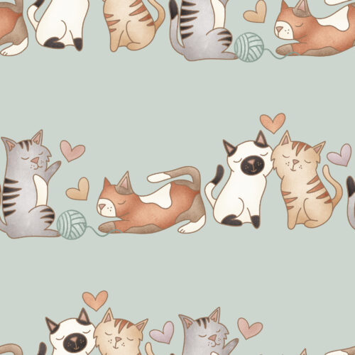 Krystal Winn - Kitty Love Cat Stripe Baby Mint