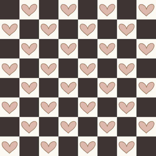 Krystal Winn - Kitty Love Heart Check Black