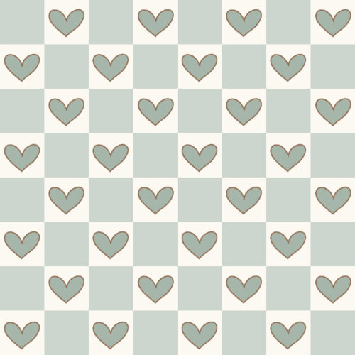 Krystal Winn - Kitty Love Heart Check Mint