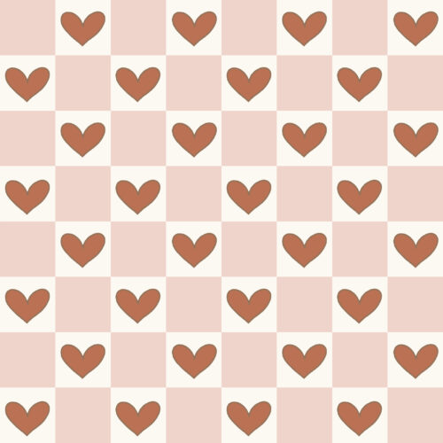 Krystal Winn - Kitty Love Heart Check Pink