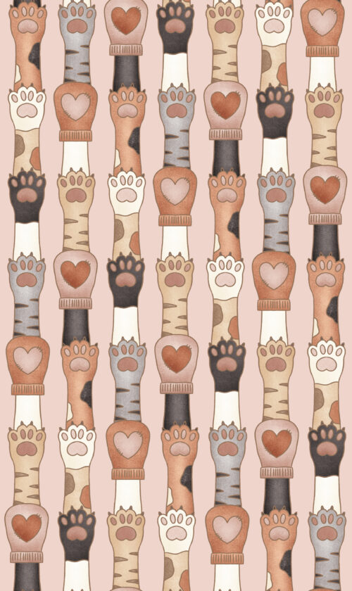 Krystal Winn - Kitty Love Mittens Baby Pink
