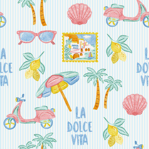 Vivie & Ash - La Dolce Vita Light Blue Stripe