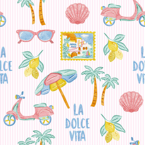 Vivie & Ash - La Dolce Vita Light Pink Seersucker