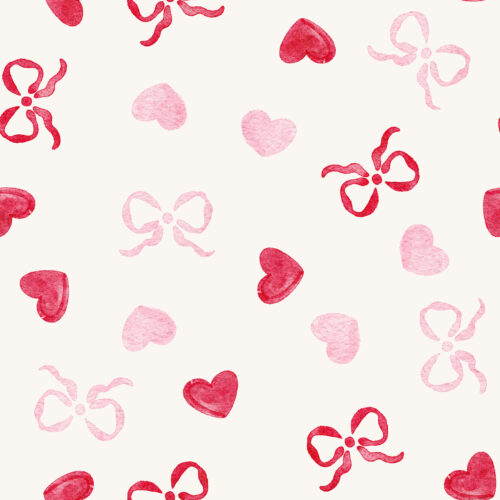 Vivie & Ash - Little Hearts And Bows Pink And Red