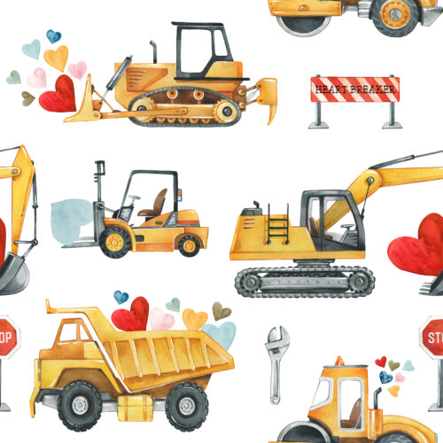 Hip Kid Design - Love on Wheels: Valentine Construction Trucks