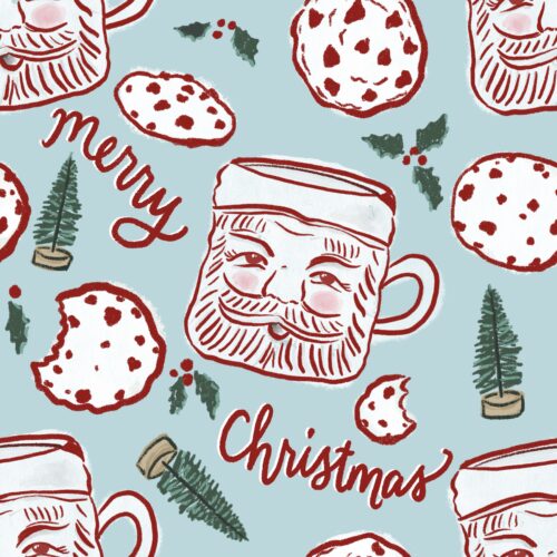 Lt Blue And Red Merry Christmas