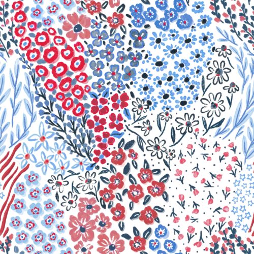 Lindsay Anne - Meadow Maze White Patriotic Laa