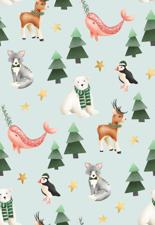 Krystal Winn - Merry Little Artic Friends Baby Blue