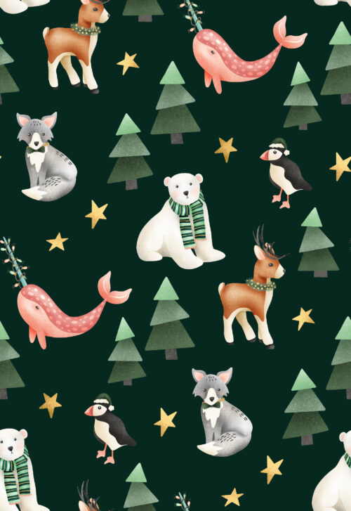 Krystal Winn - Merry Little Artic Friends Dark Emerald