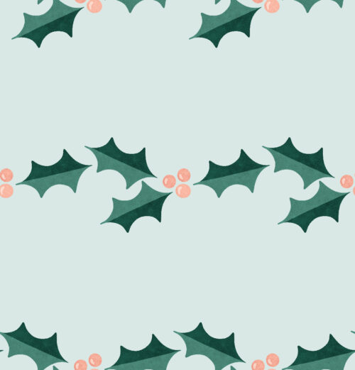 Krystal Winn - Merry Little Holly Stripe Baby Blue