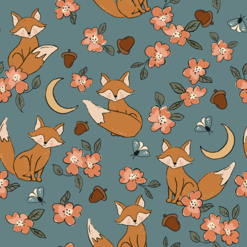 Juniper Row - Midnight Fox On Blue 09