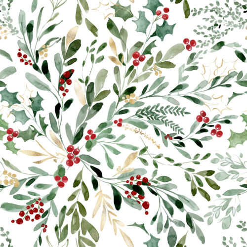 Hip Kid Design - Mistletoe and Holly Christmas Floral