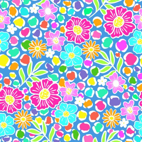 Casey Gowers - Neon Floral Blue