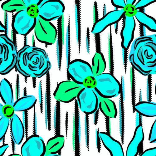Casey Gowers - Neon Teal Floral