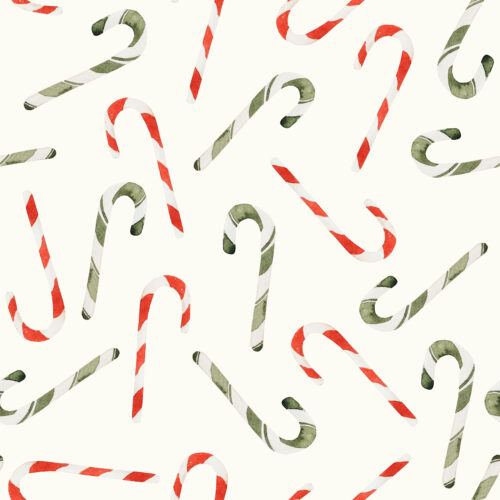 Hip Kid Design - Noel Candy Canes on Ivory