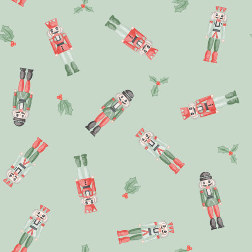 Nutcrackers tossed bright mint green