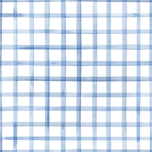 Hip Kid Design - Ocean Blue Watercolor Gingham