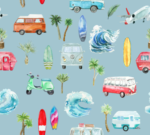 Hip Kid Design - Ocean Vintage Beach on Casper Blue