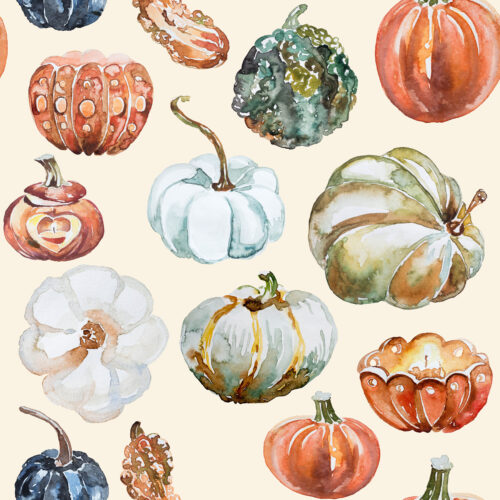 Hip Kid Design - Organic Pumpkins on Cream Linen