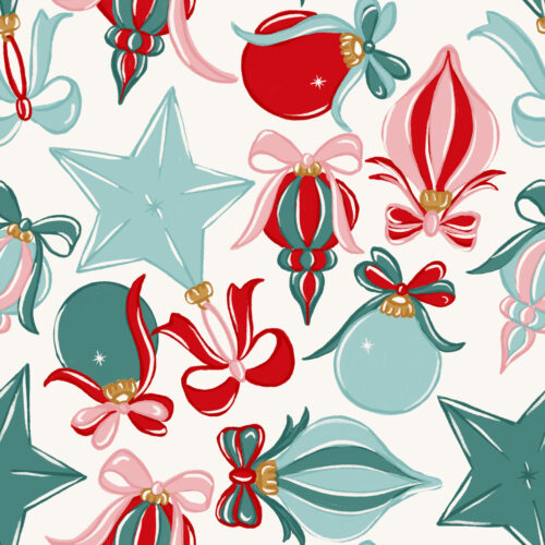 Vivie & Ash - Ornaments And Bows Red And Green