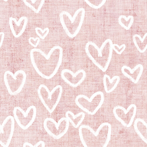 Hip Kid Design - Pastel Hearts on Blush Washed Linen