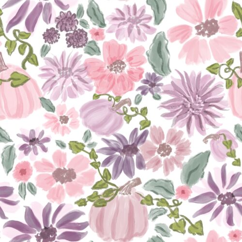 Lindsay Anne - Pastel Floral Pumpkin White