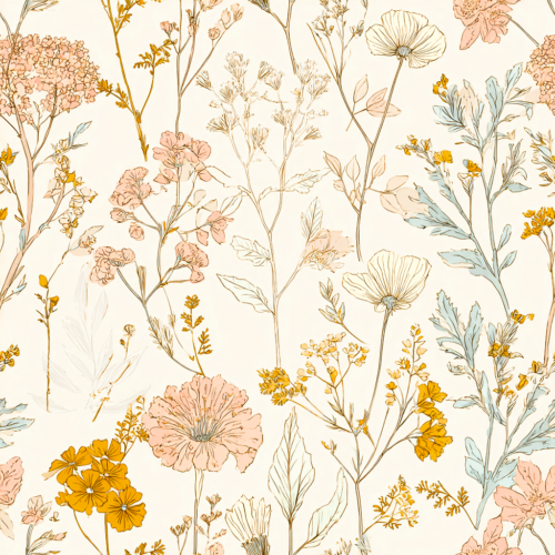 Pastelbohofloralseamlesspattern