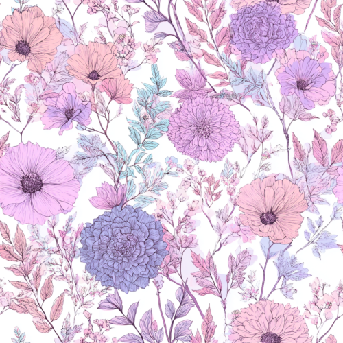 Pastelpurplefloralseamlesspattern