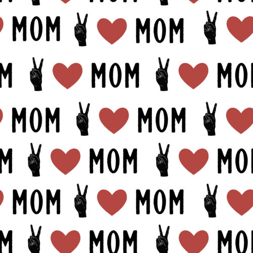 Hip Kid Design - Peace Love Mom in Red Blossom