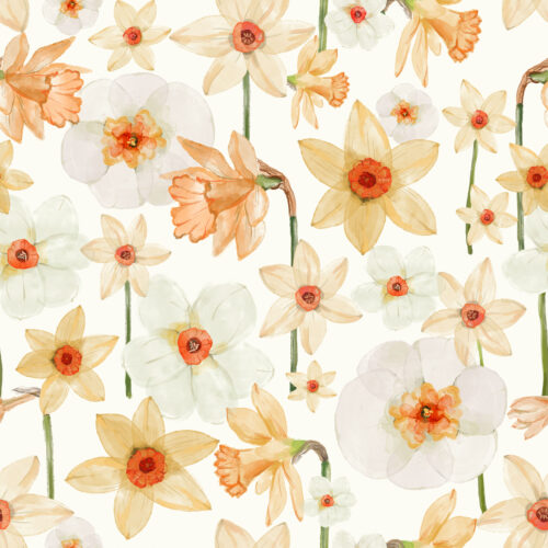 Hip Kid Design - Peach Daffodils on Bone