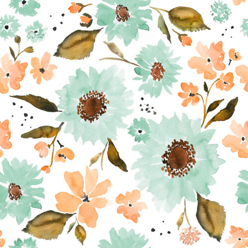 Indy Bloom Designs - Peachy Blues Sunflowers 6x6