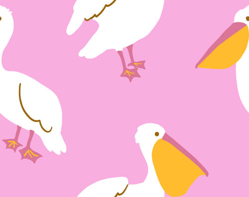 Indy Bloom Designs - Pelicans In Pink 2.5x1.9