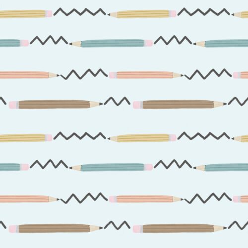 Lindsay Anne - Pencil Zig Zag Stripe Light Blue