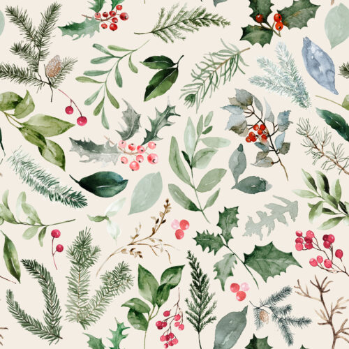 Hip Kid Design - Pine and Berry on Silver Cream