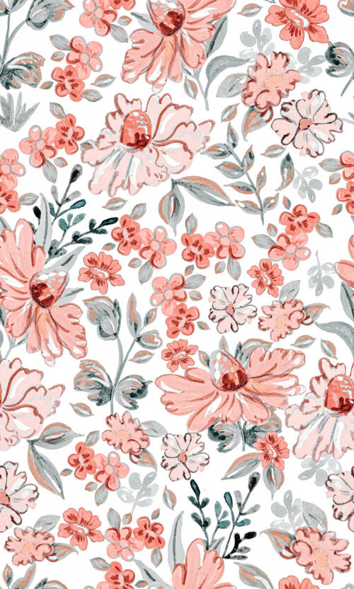 PinkDeerFloralPattern