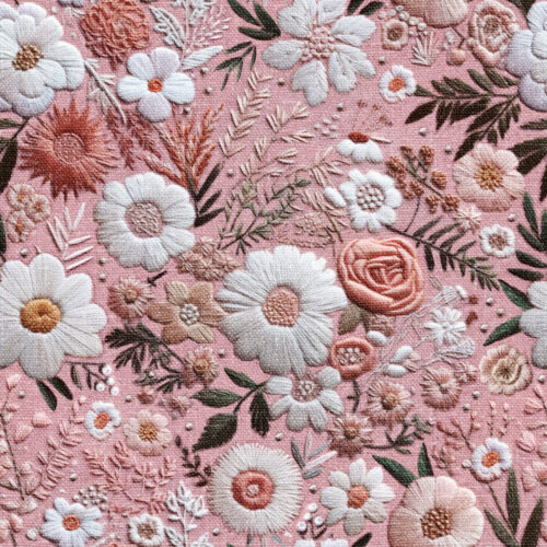 Pinkfloralembroideryraspberrypatternco