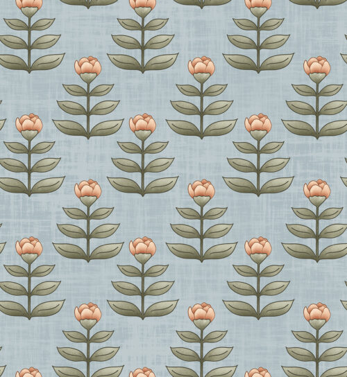 Krystal Winn - Ponies + Peonies Bud Blue Copy