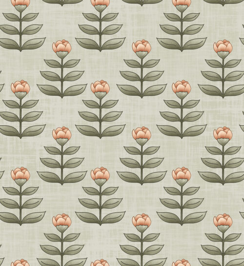 Krystal Winn - Ponies + Peonies Bud Green Copy