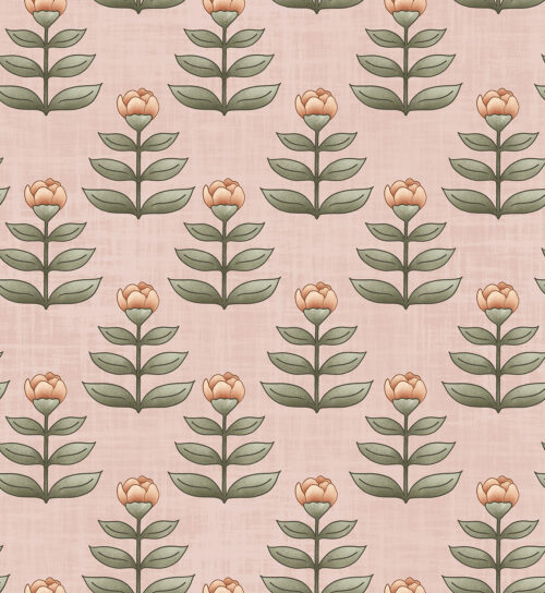 Krystal Winn - Ponies + Peonies Bud Pink Copy